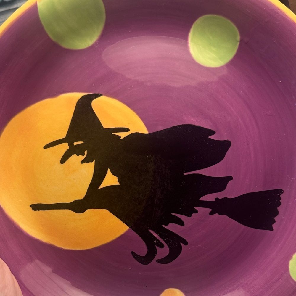 Purple Witch Halloween Plate - Picture 2 of 10